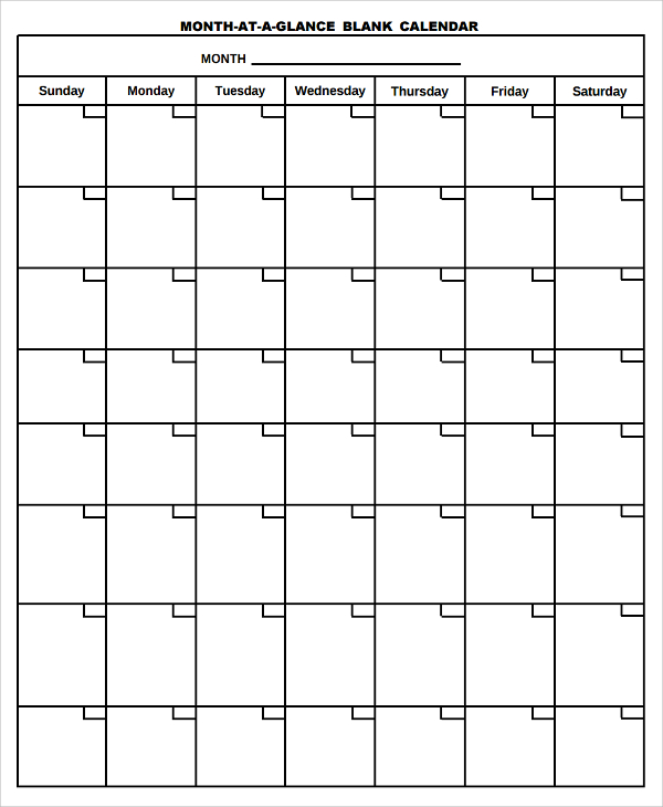 blank calendar templates