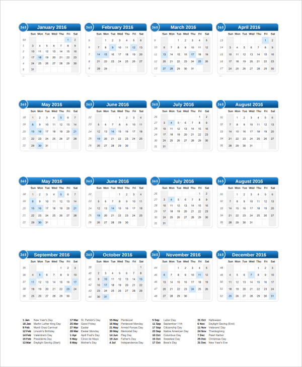 25 Calendar Templates Sample Templates