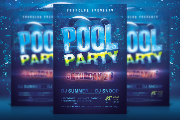 pool party flyer template psd