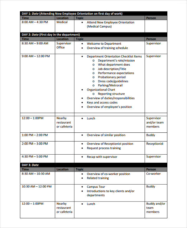 Training Notes Template