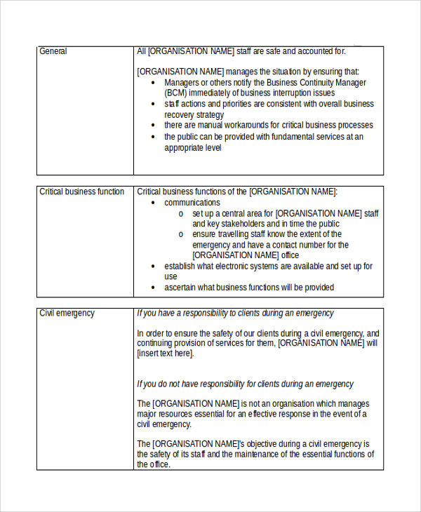 short form business plan template