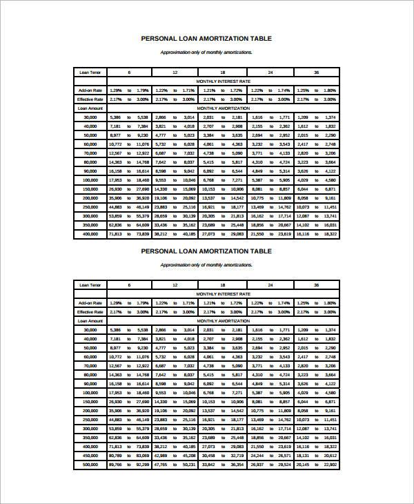 credit card amortization schedule excel