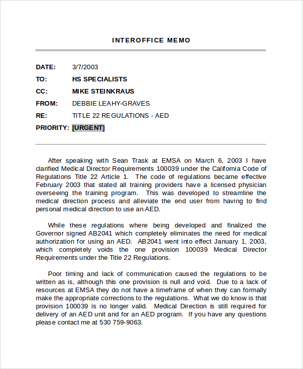 Memorandum Template