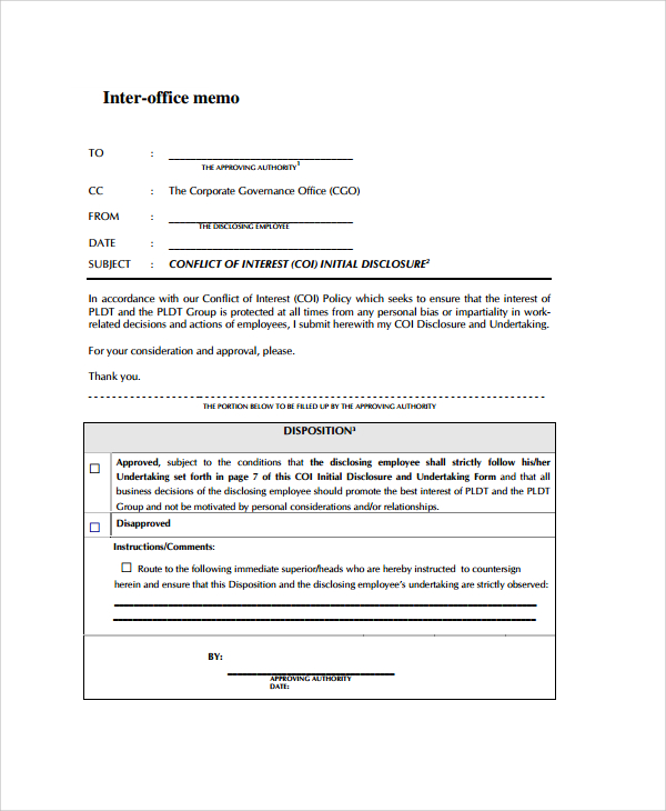 interoffice memo template