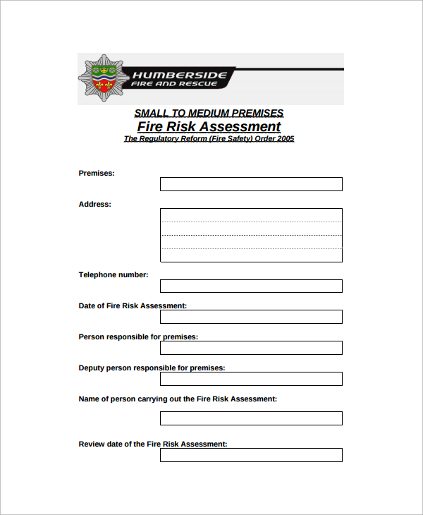 fire risk assessment checklist template1