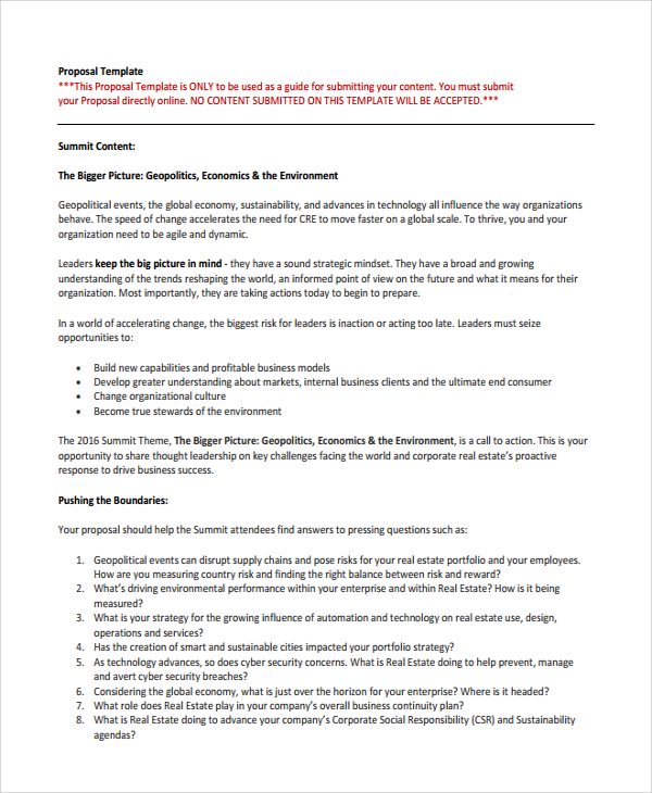 Commercial Real Estate Proposal Template