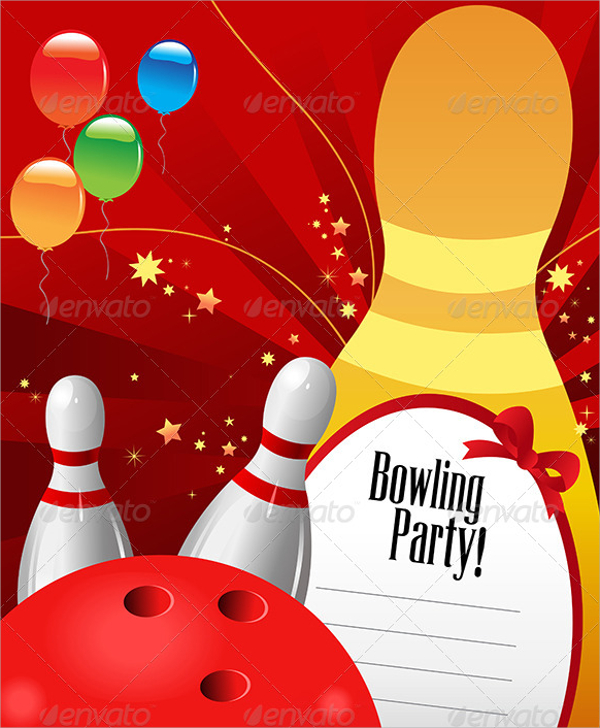 bowling party invitation template