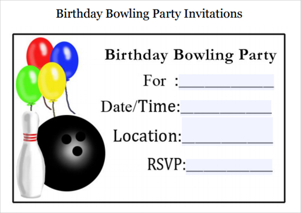 sample bowling invitations template