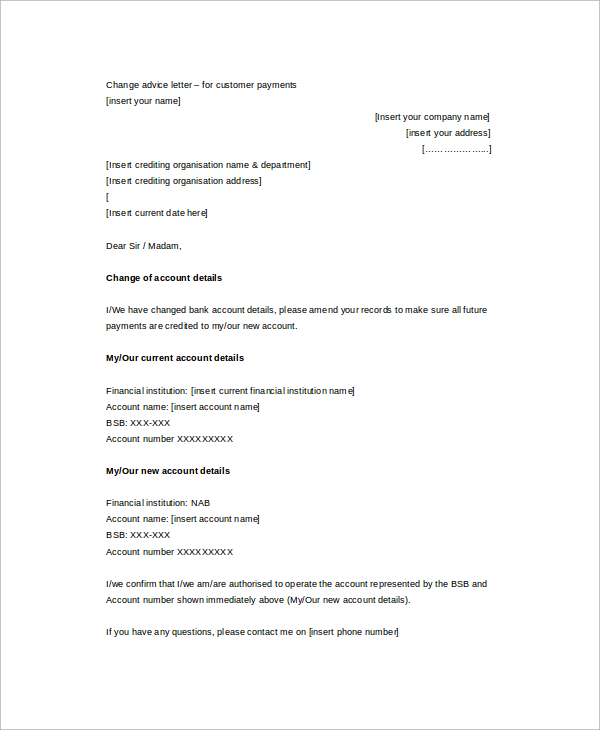 FREE 9+ Sample Advice Letter Templates in MS Word | PDF