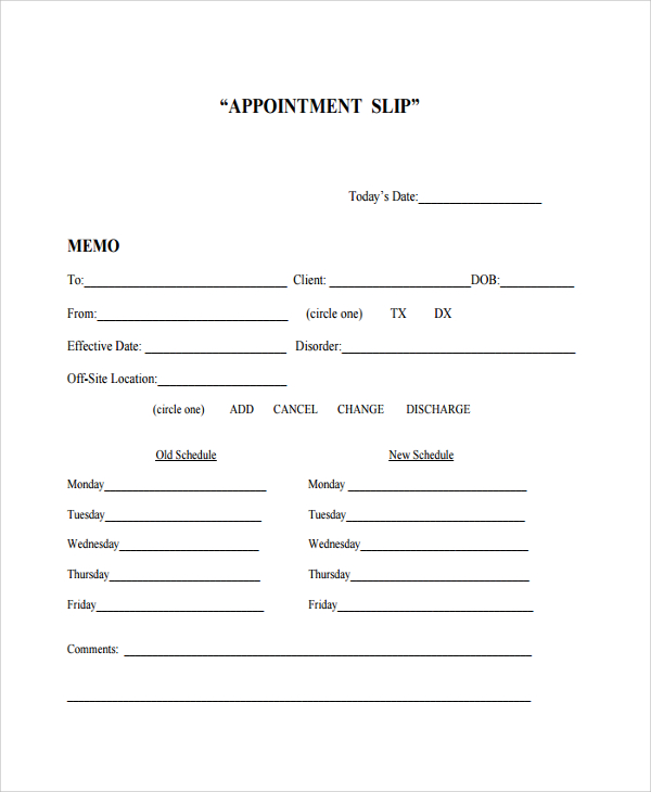 business appointment card template