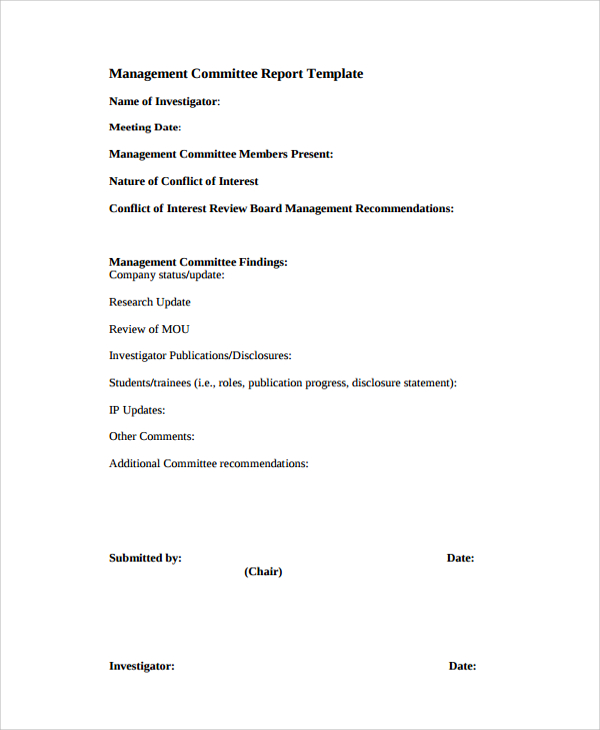 FREE 10+ Committee Report Templates in MS Words Apple Pages PDF