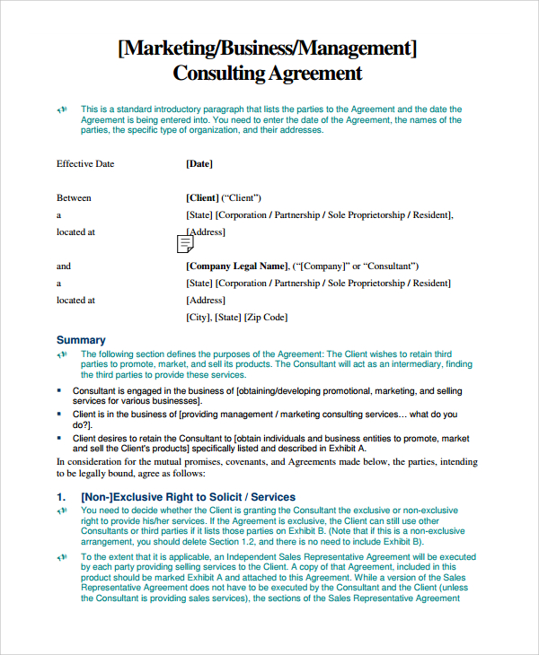 busines marketing consulting agreement