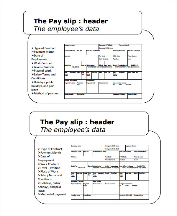 slip salary in template html Sample  Wage  Templates Templates Slip 9