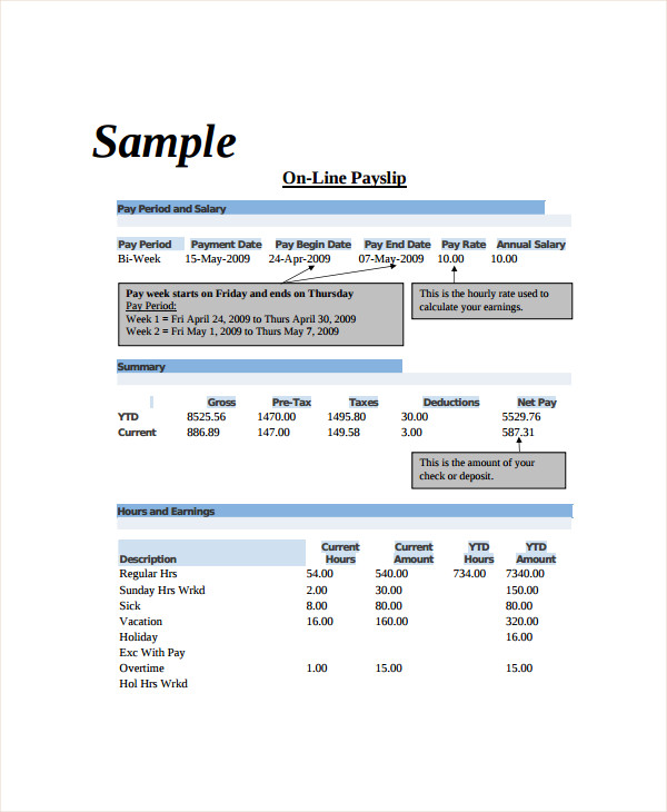 online wage slip template