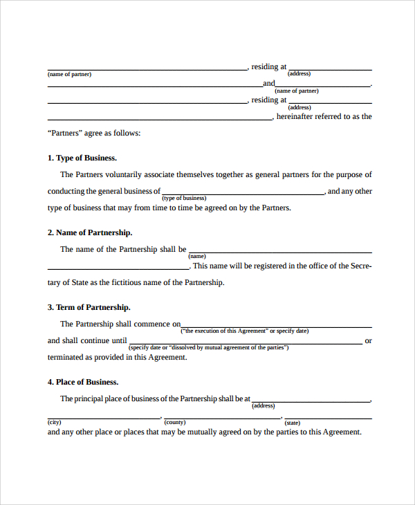 Dissolution Of Partnership Agreement Template