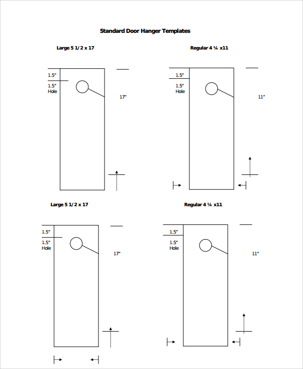 Standard Door Hanger Template