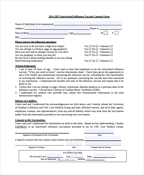 9-vaccine-consent-form-templates-sample-templates