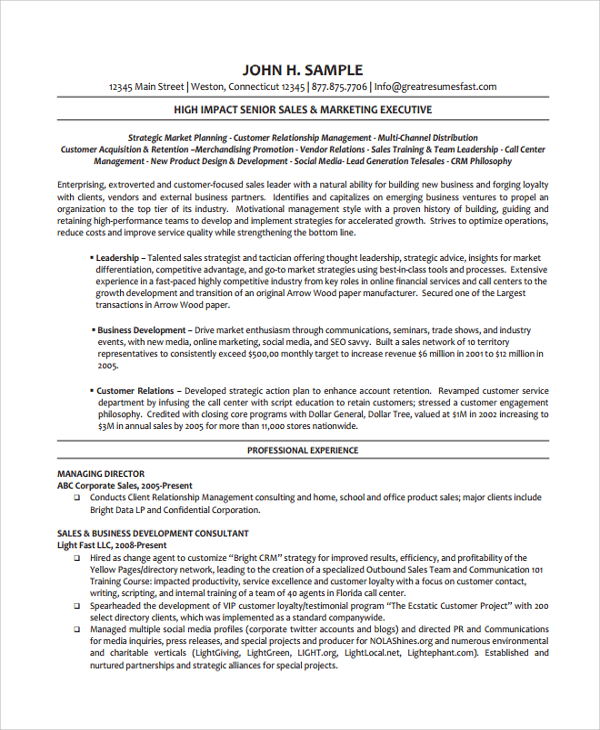 Sample Director Of Operations Resume 7 Free Documents