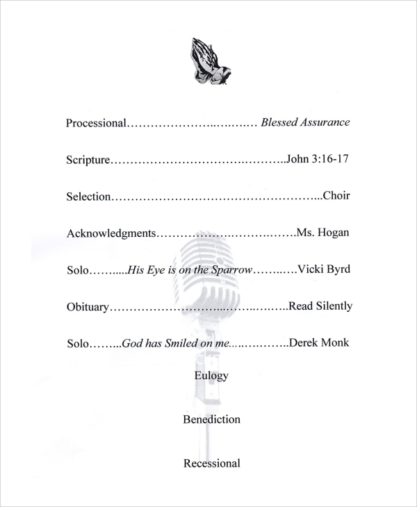 FREE 30 Sample Funeral Program Examples In PDF MS Word PSD AI 