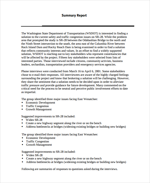 FREE 5 Sample Interview Summary Templates In PDF MS Word