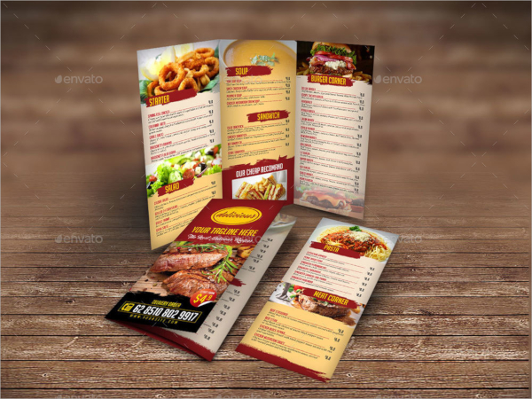 tri fold menu template design