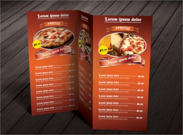 PSD Tri fold Restaurant Food Menu