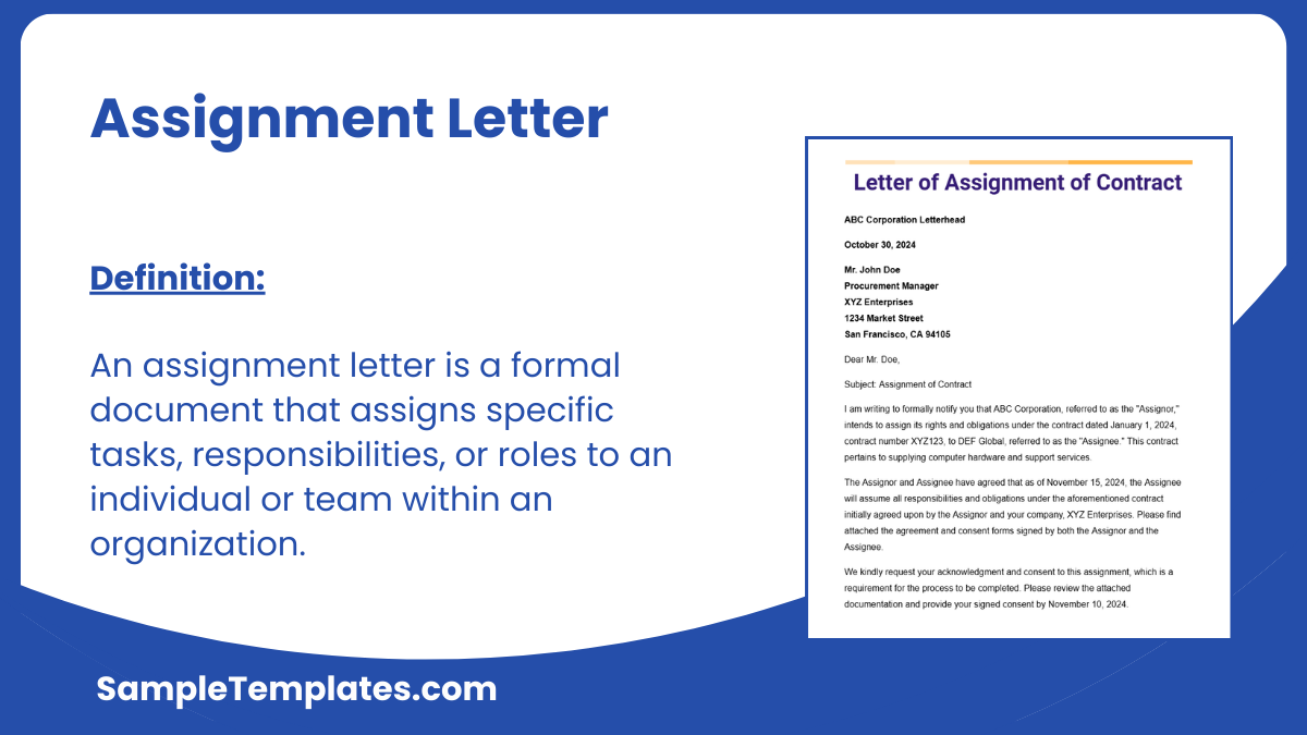 Assignment Letter