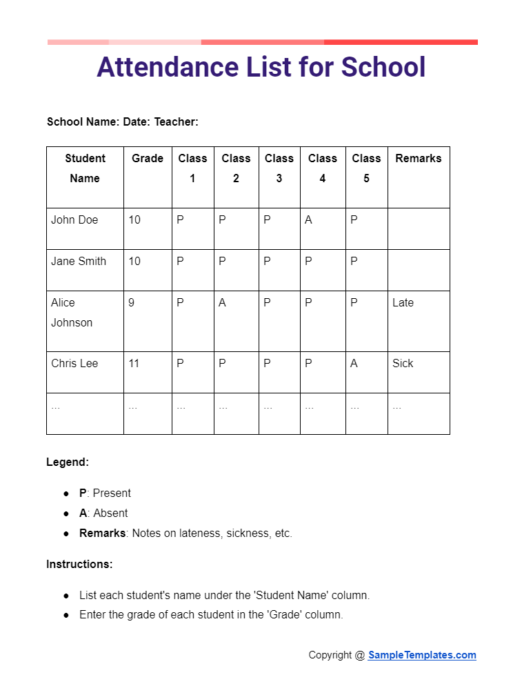 FREE 13+ Attendance List Samples & Templates in PDF, Word, Excel