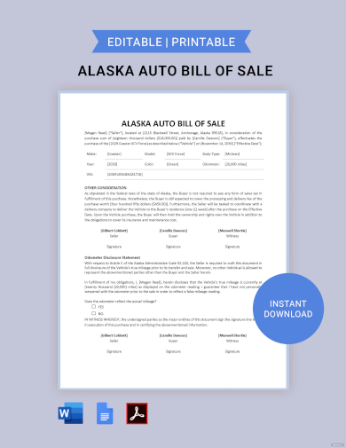 auto bill of sale form template