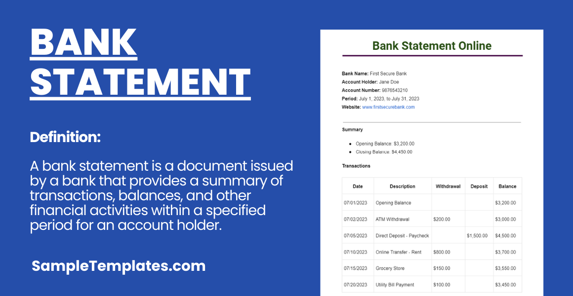 bank statement
