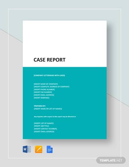 FREE 12 Sample Case Report Templates In PDF MS Word Google Docs 