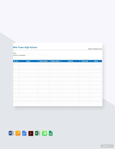 class contact list template