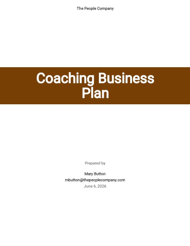 coaching business plan template