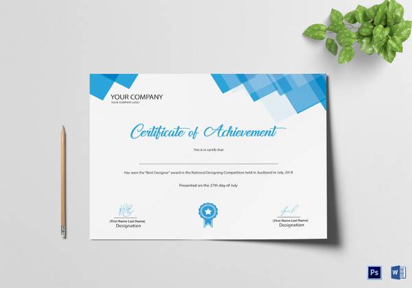 editable achievement certificate template