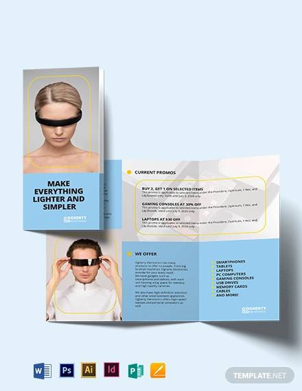 electronic product tri fold brochure template