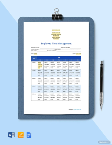 employee time management template