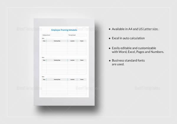 employee training schedule template1