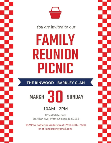 family reunion picnic invitation template