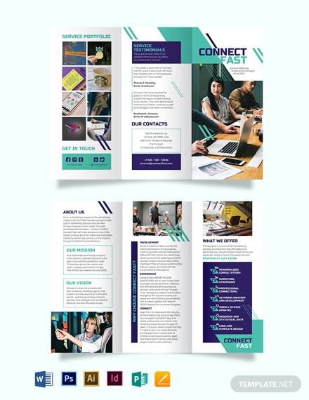 folded tri fold brochure template