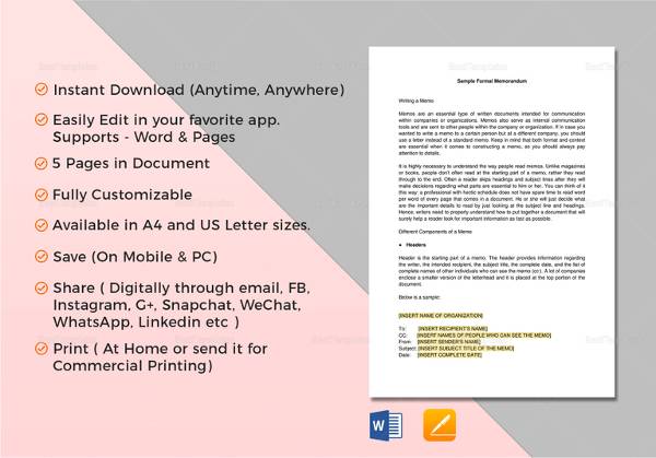 formal memorandum template1