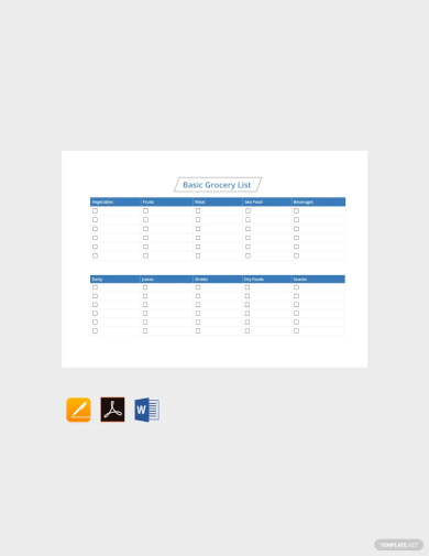 free basic grocery list template