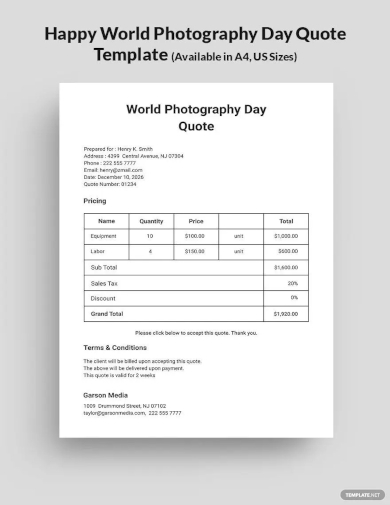free happy world photography day quote template