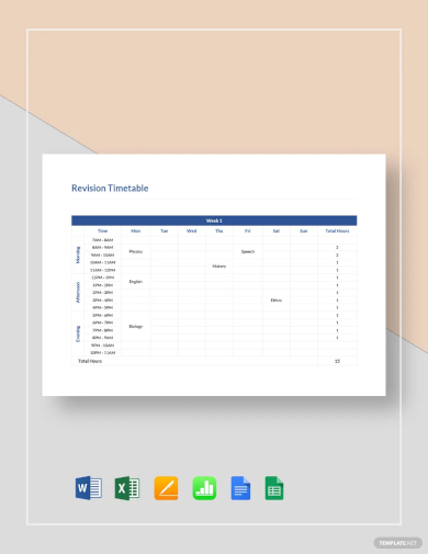 free revision timetable template