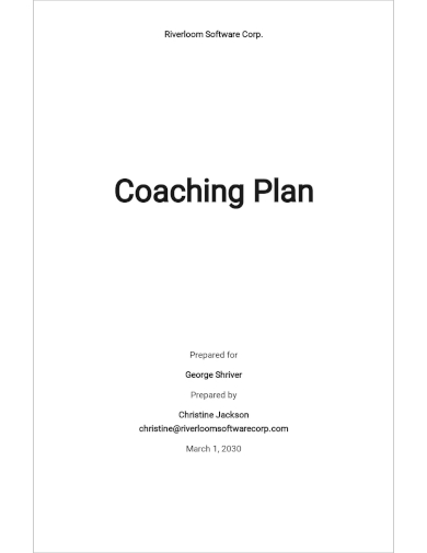 free sample coaching plan template
