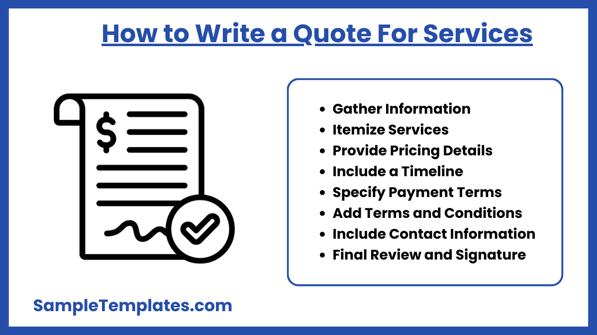 how to write a quote for services