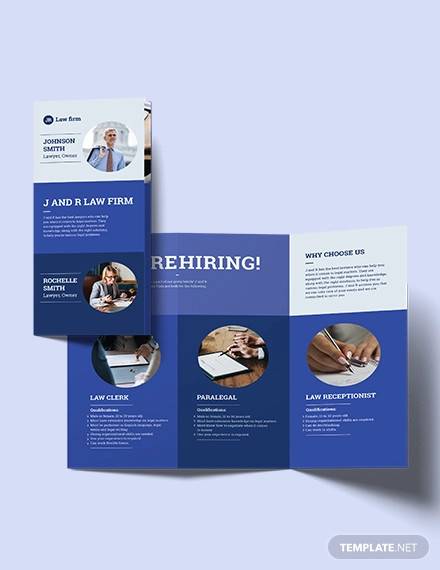 lawyer law firm tri fold brochure template