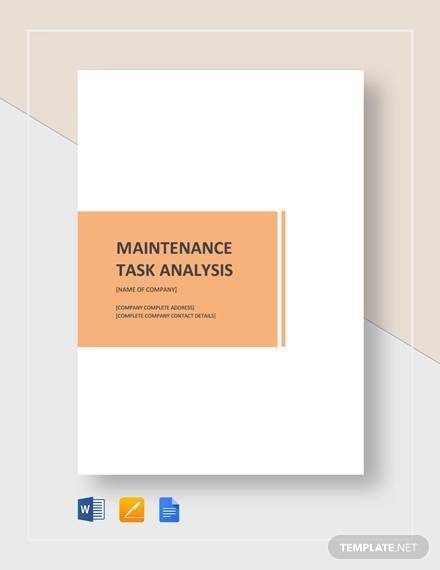 maintenance task analysis