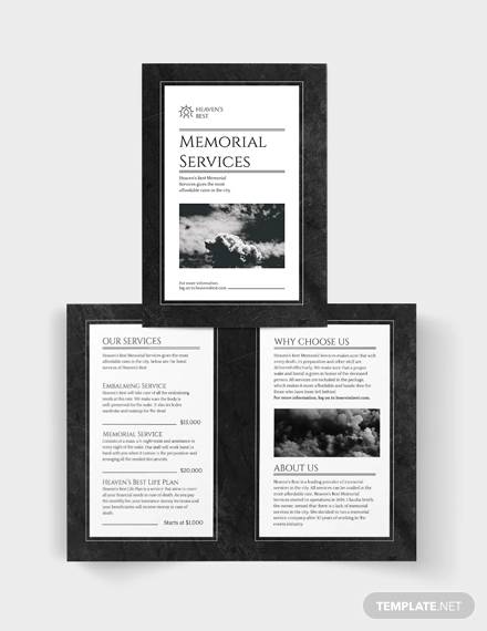 memorial bi fold brochure template