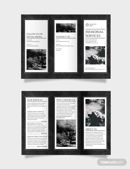 memorial tri fold brochure template