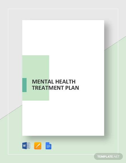 mental health treatment plan template